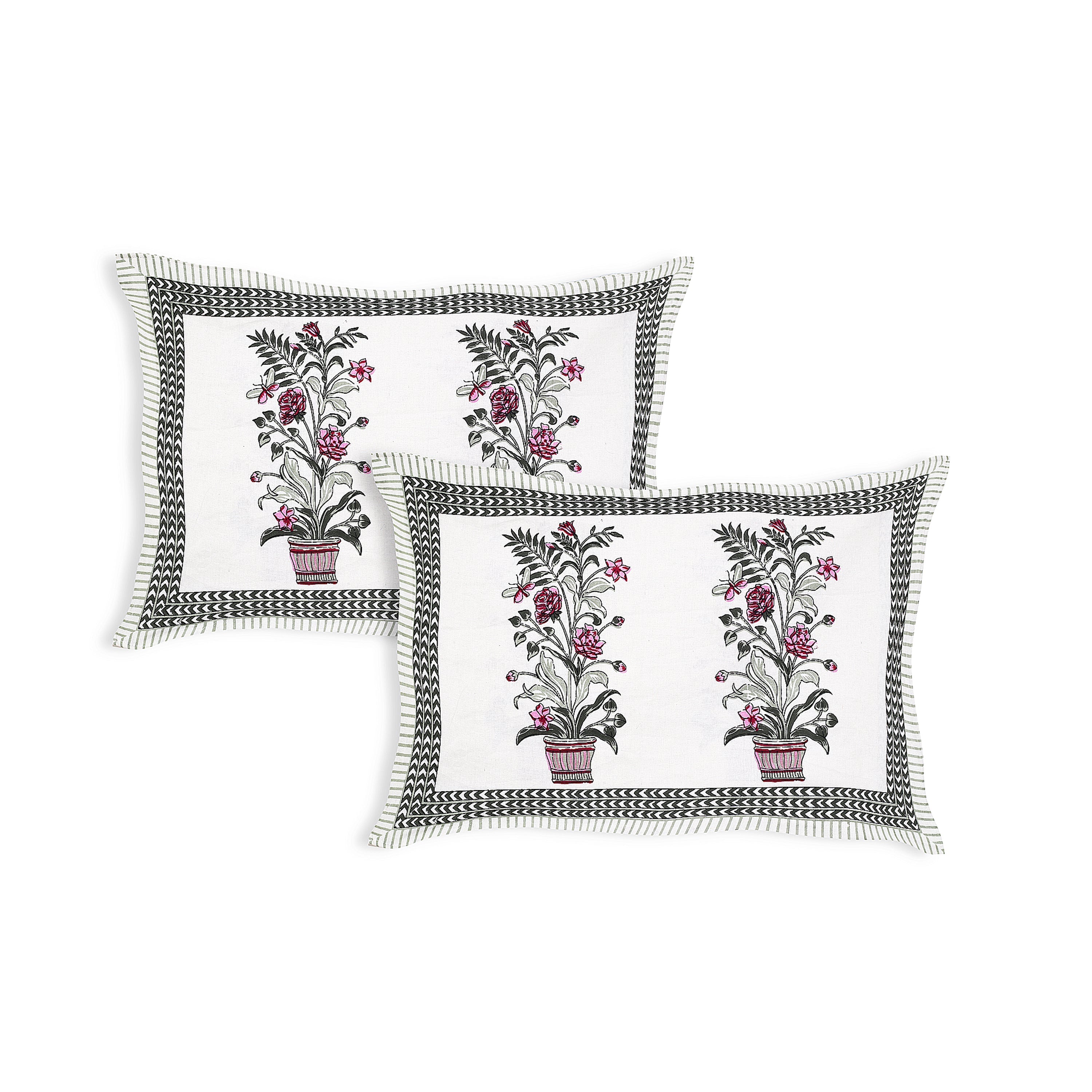 Rajasthani Jaipuri Traditional King Size Bedsheet With 2 Pillow Covers