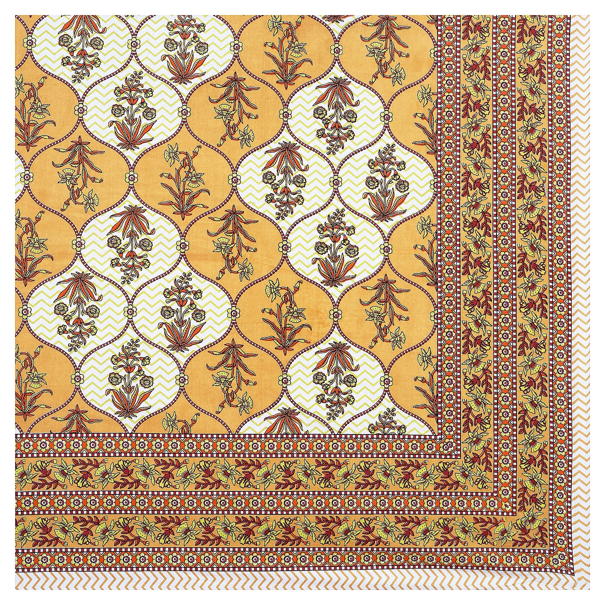 Rajasthani Jaipuri Traditional King Size Bedsheet With 2 Pillow Covers